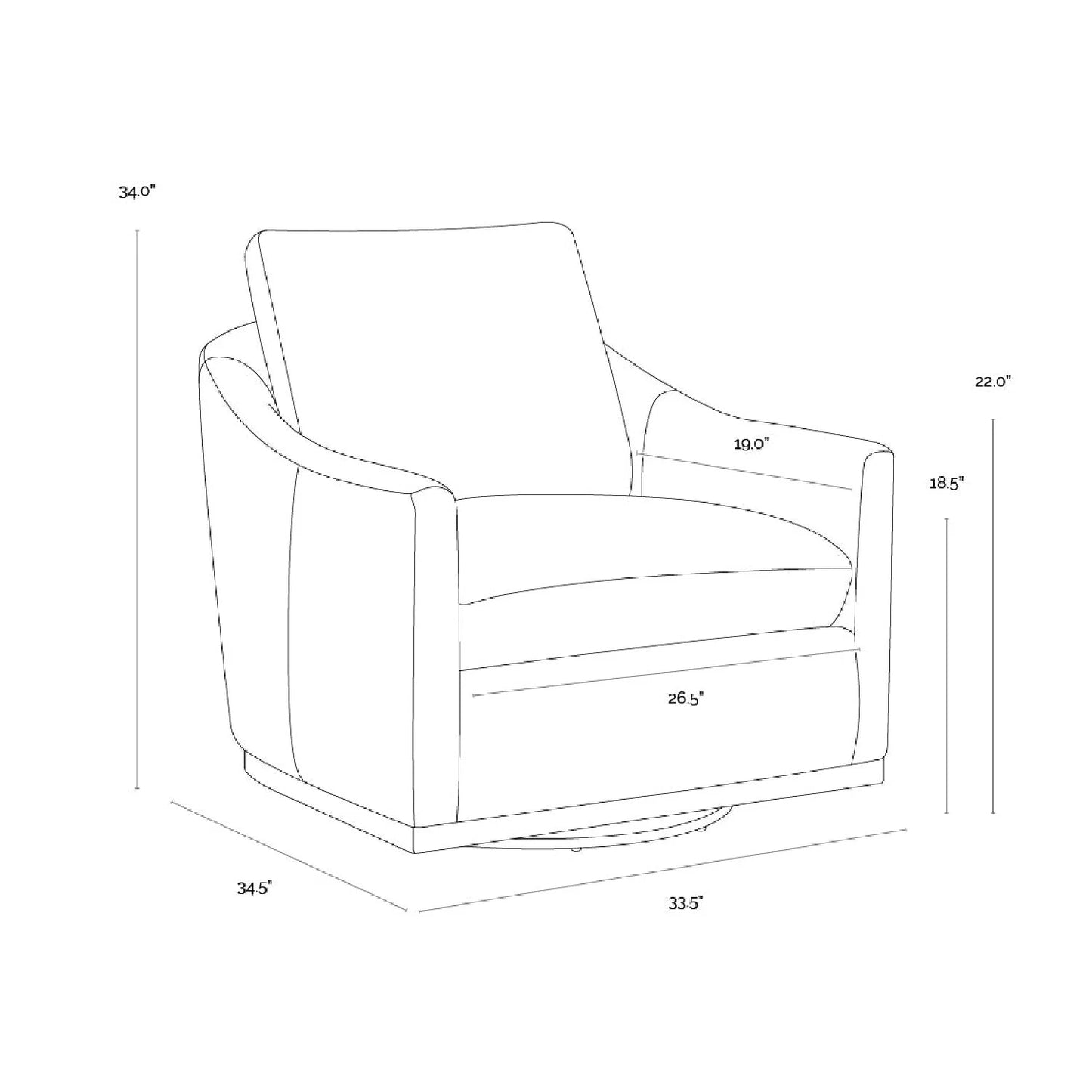 Luxury White Linen Swivel Lounge Chair Modern Italian Style for Villa