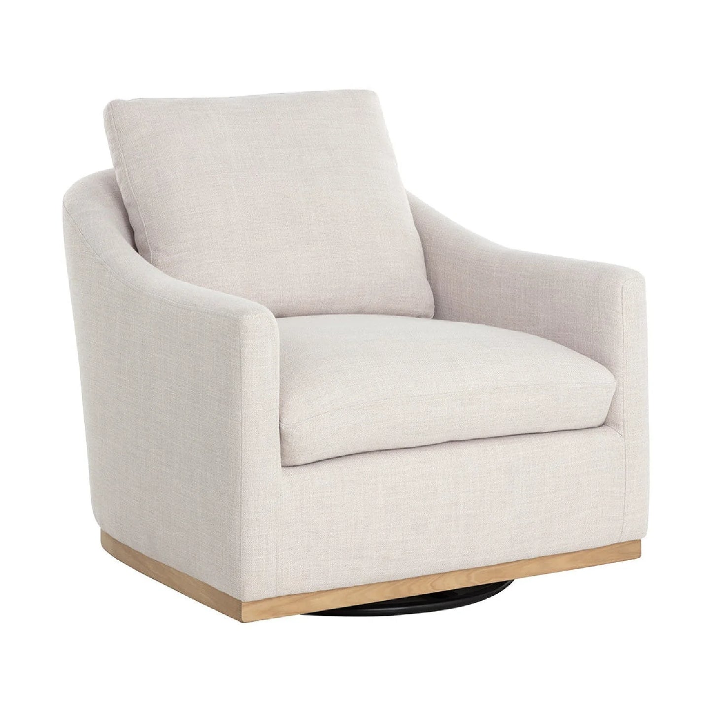 Luxury White Linen Swivel Lounge Chair Modern Italian Style for Villa