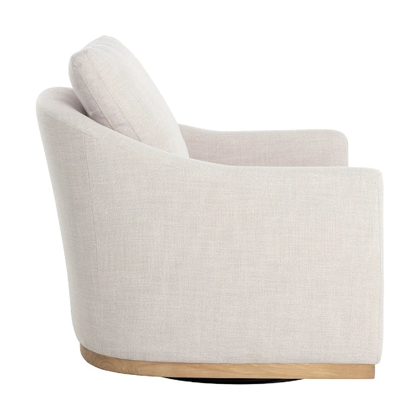 Luxury White Linen Swivel Lounge Chair Modern Italian Style for Villa