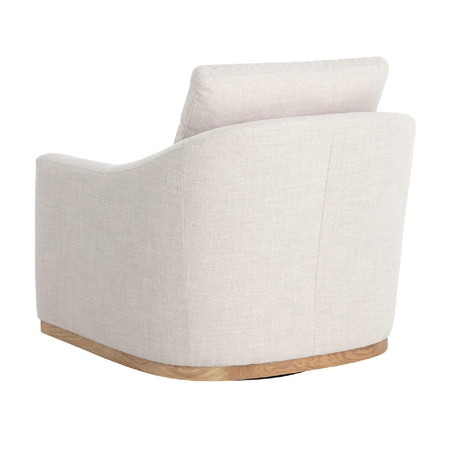 Luxury White Linen Swivel Lounge Chair Modern Italian Style for Villa