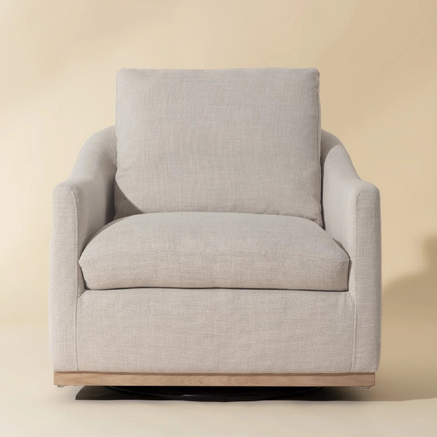 Luxury White Linen Swivel Lounge Chair Modern Italian Style for Villa