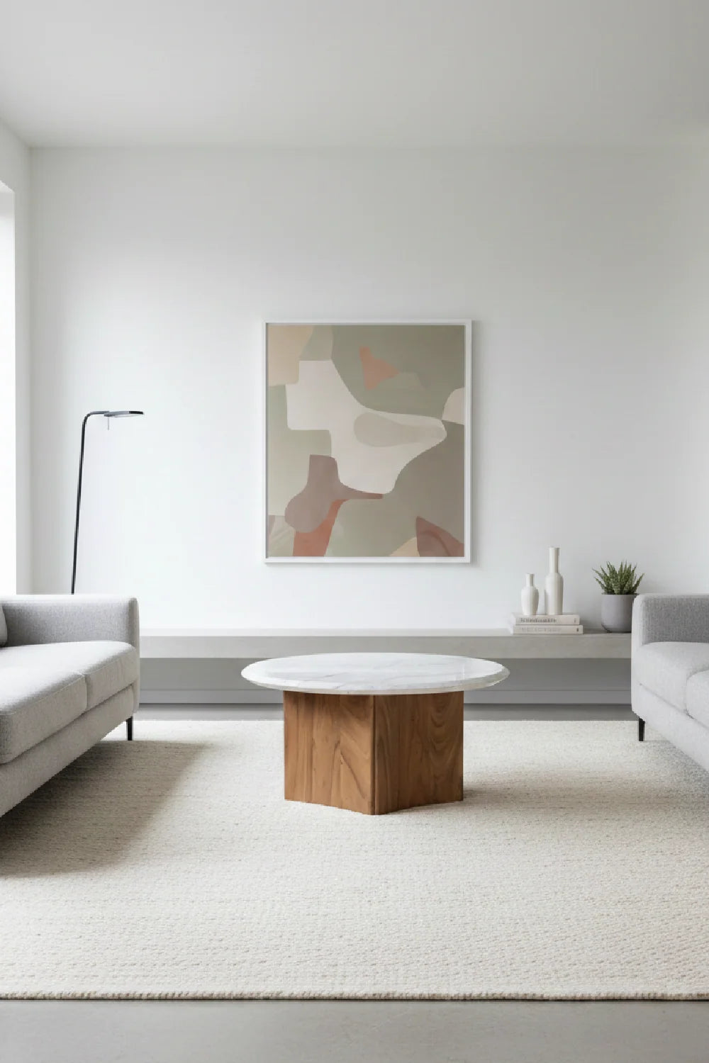 Luxury White Marble Coffee Table Modern Italian Style for Villa