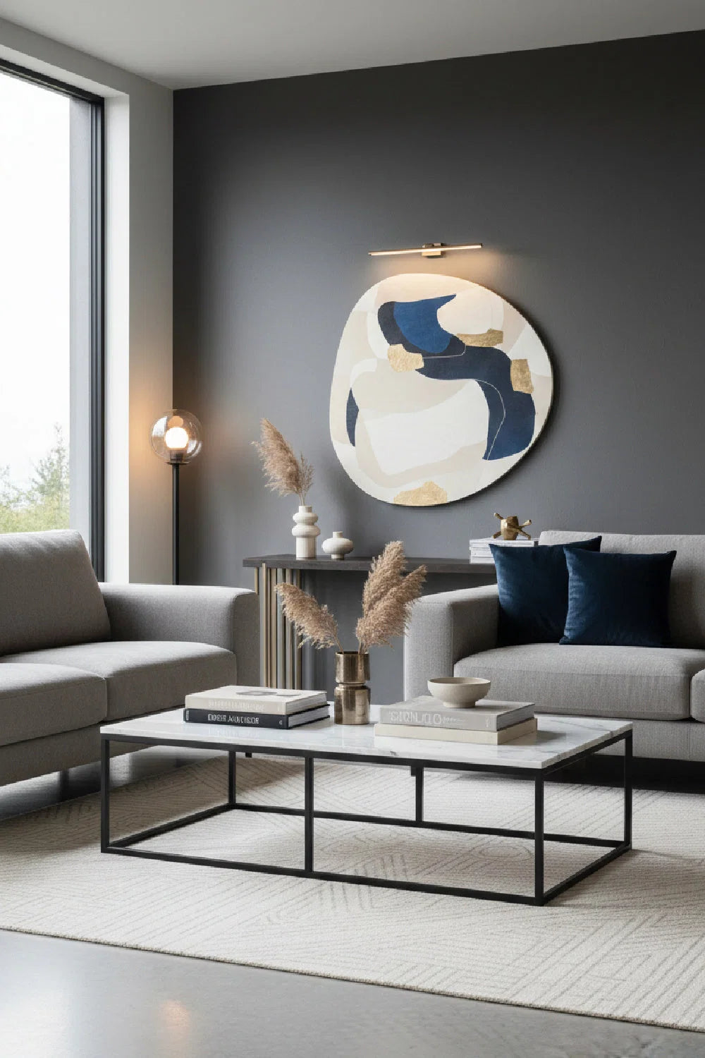 Luxury White Marble Coffee Table Modern Italian Style for Villa