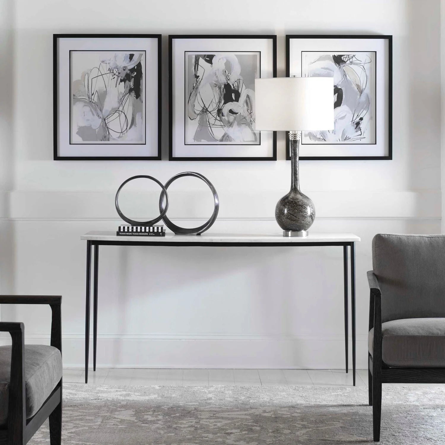 Luxury White Marble Console Table Modern Italian Style for Villa