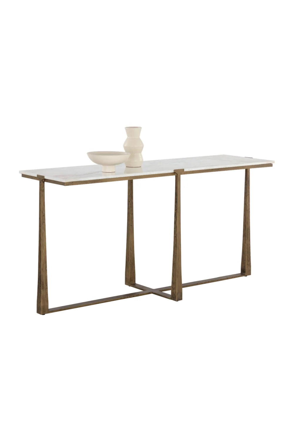 Luxury White Marble Console Table Modern Italian Style for Villa