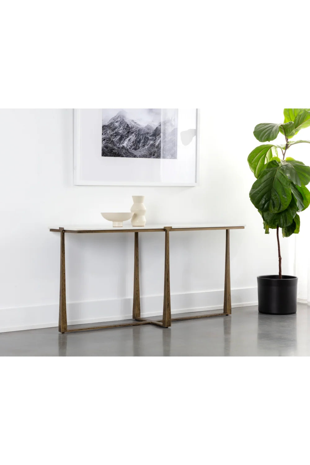 Luxury White Marble Console Table Modern Italian Style for Villa