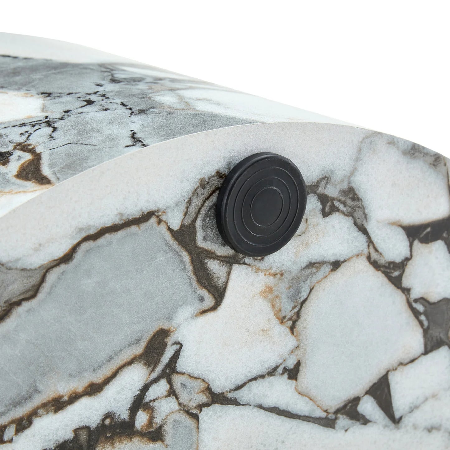 Luxury White Marble Cylindrical Coffee Table Modern Italian Style for Villa