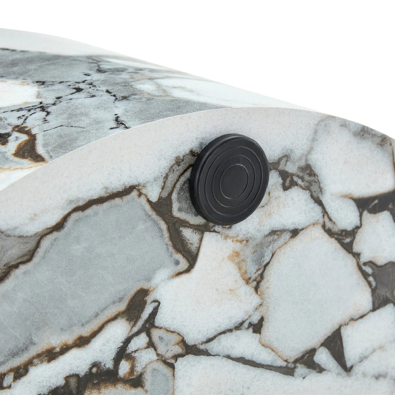 Luxury White Marble Cylindrical Coffee Table Modern Italian Style for Villa