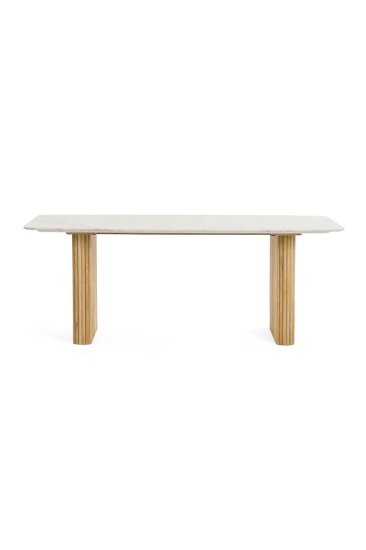 Luxury White Marble Dining Table Modern Italian Style for Villa