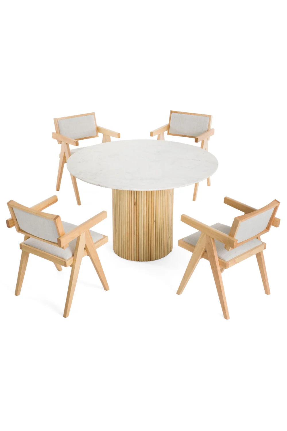 Luxury White Marble Dining Table Modern Italian Style for Villa