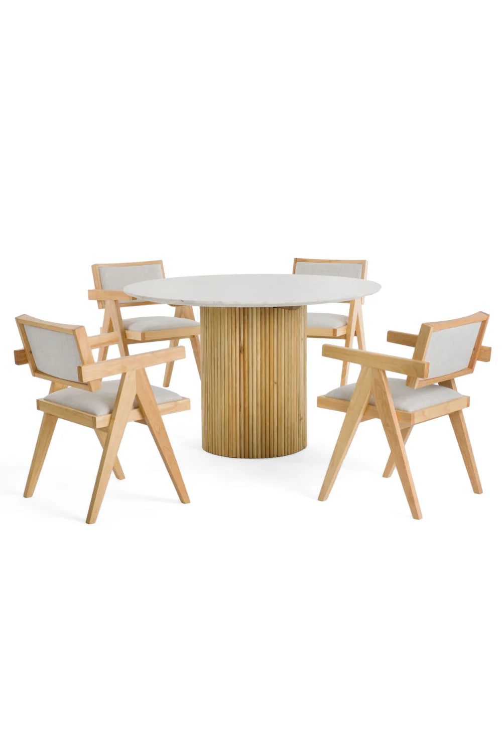 Luxury White Marble Dining Table Modern Italian Style for Villa