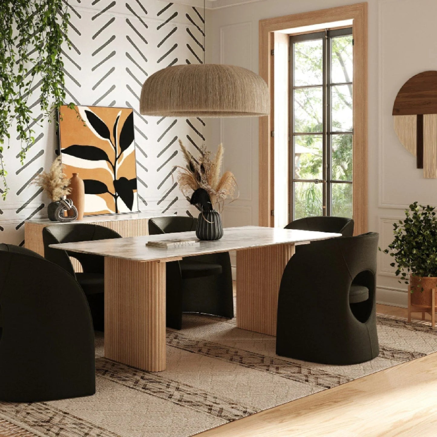 Luxury White Marble Dining Table Modern Italian Style for Villa