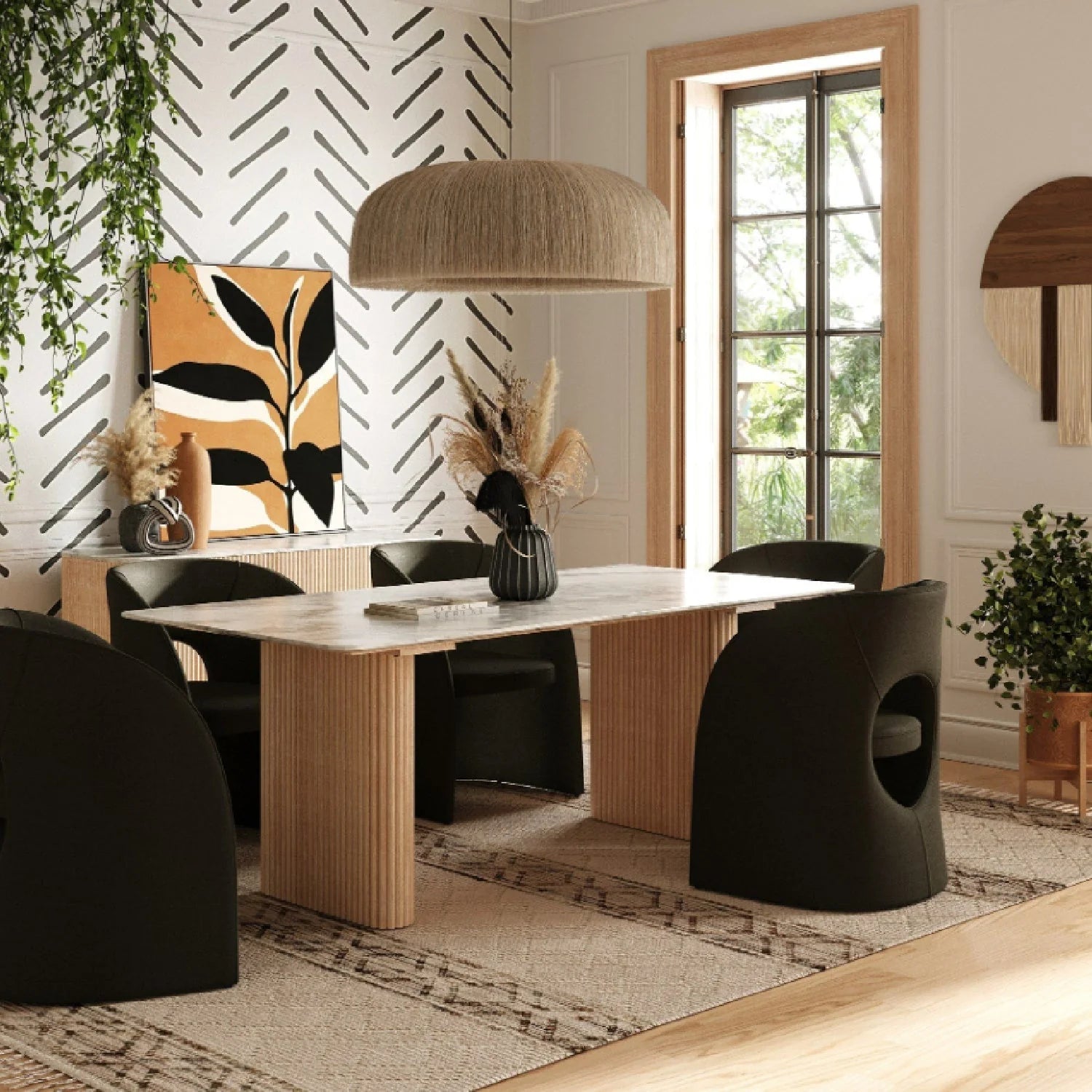 Luxury White Marble Dining Table Modern Italian Style for Villa