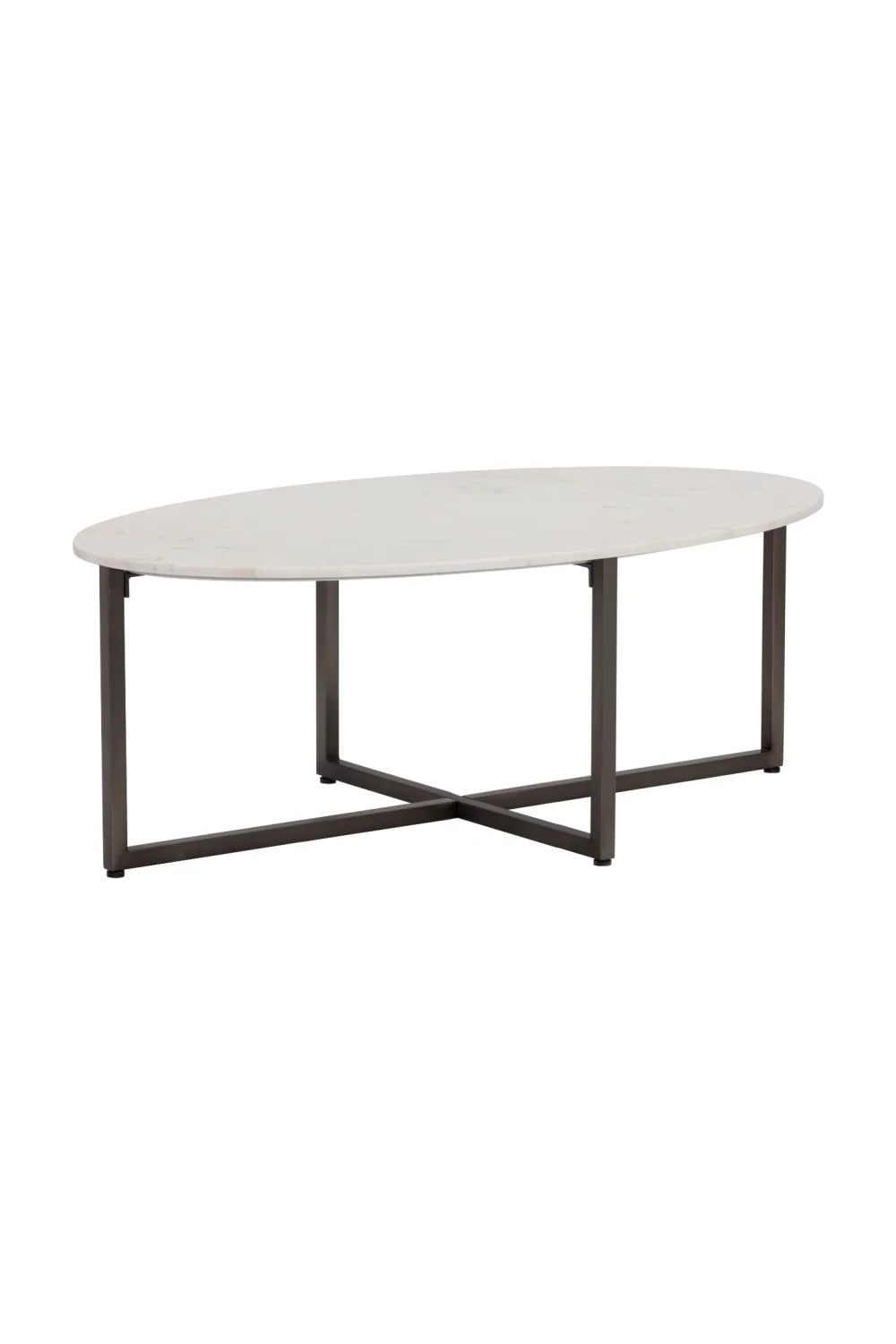 Luxury White Marble Oval Coffee Table Modern Italian Style for Villa