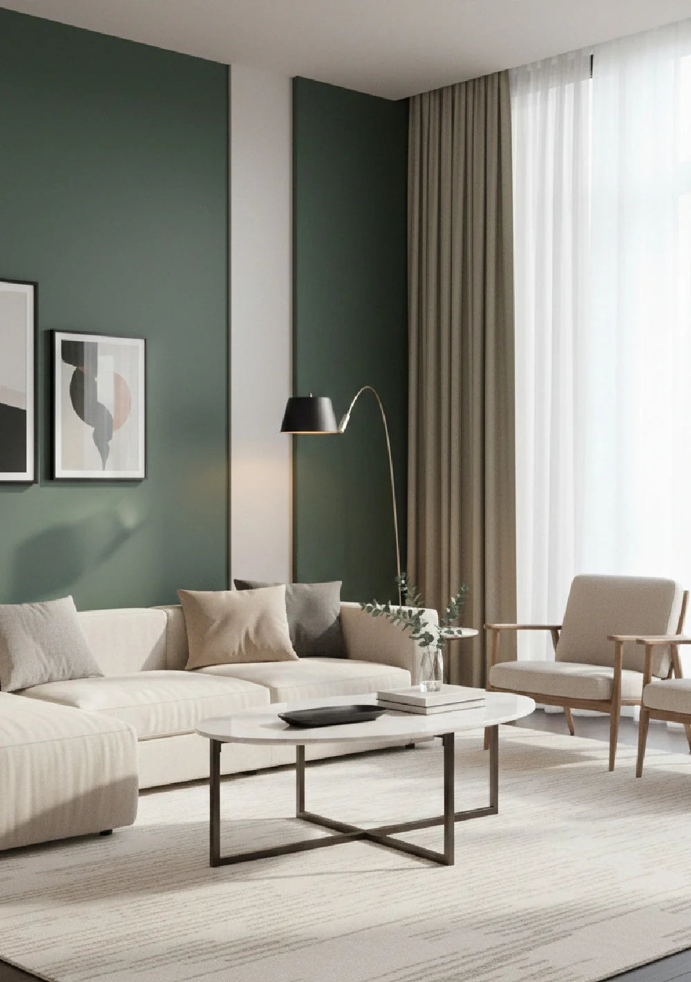 Luxury White Marble Oval Coffee Table Modern Italian Style for Villa