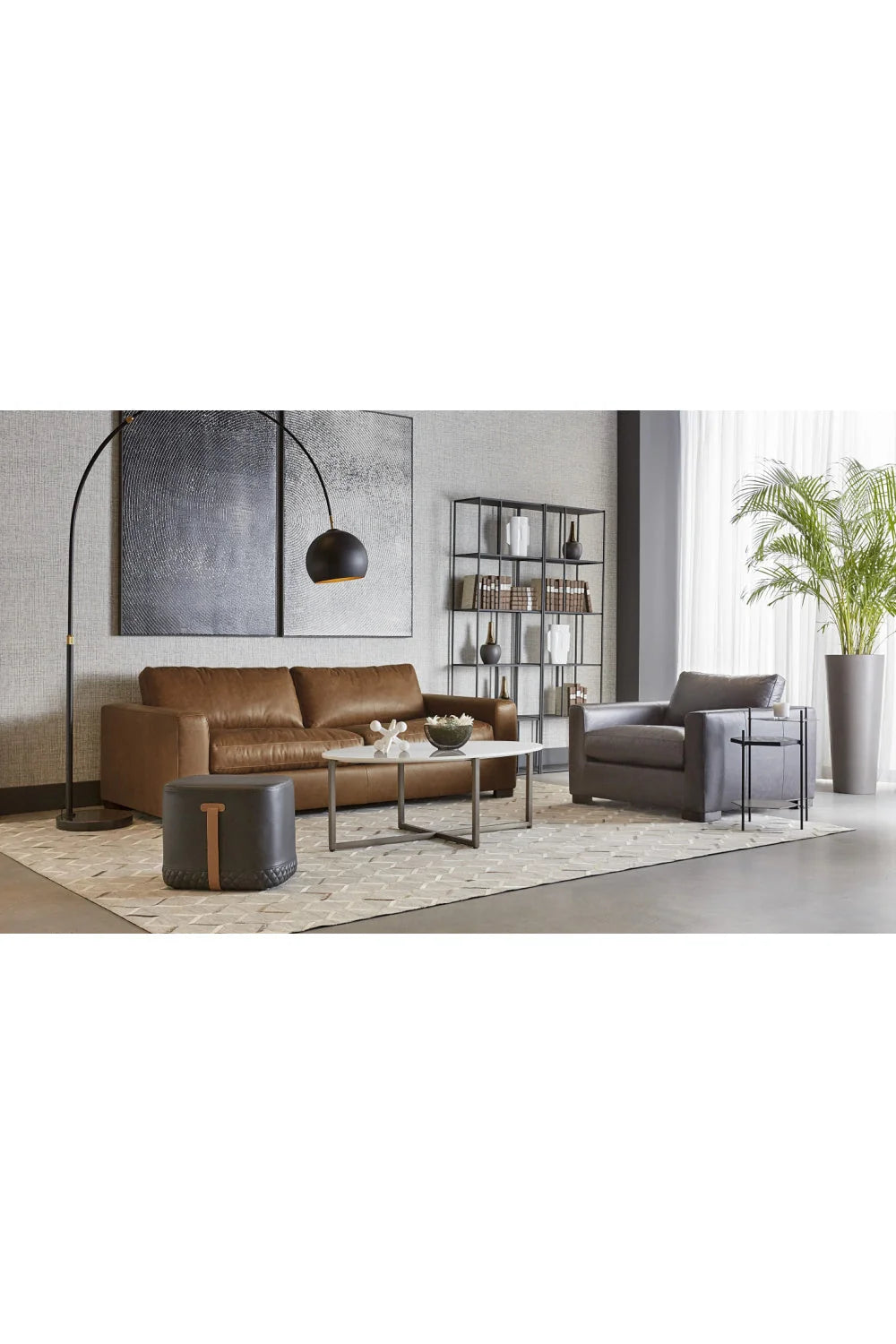 Luxury White Marble Oval Coffee Table Modern Italian Style for Villa