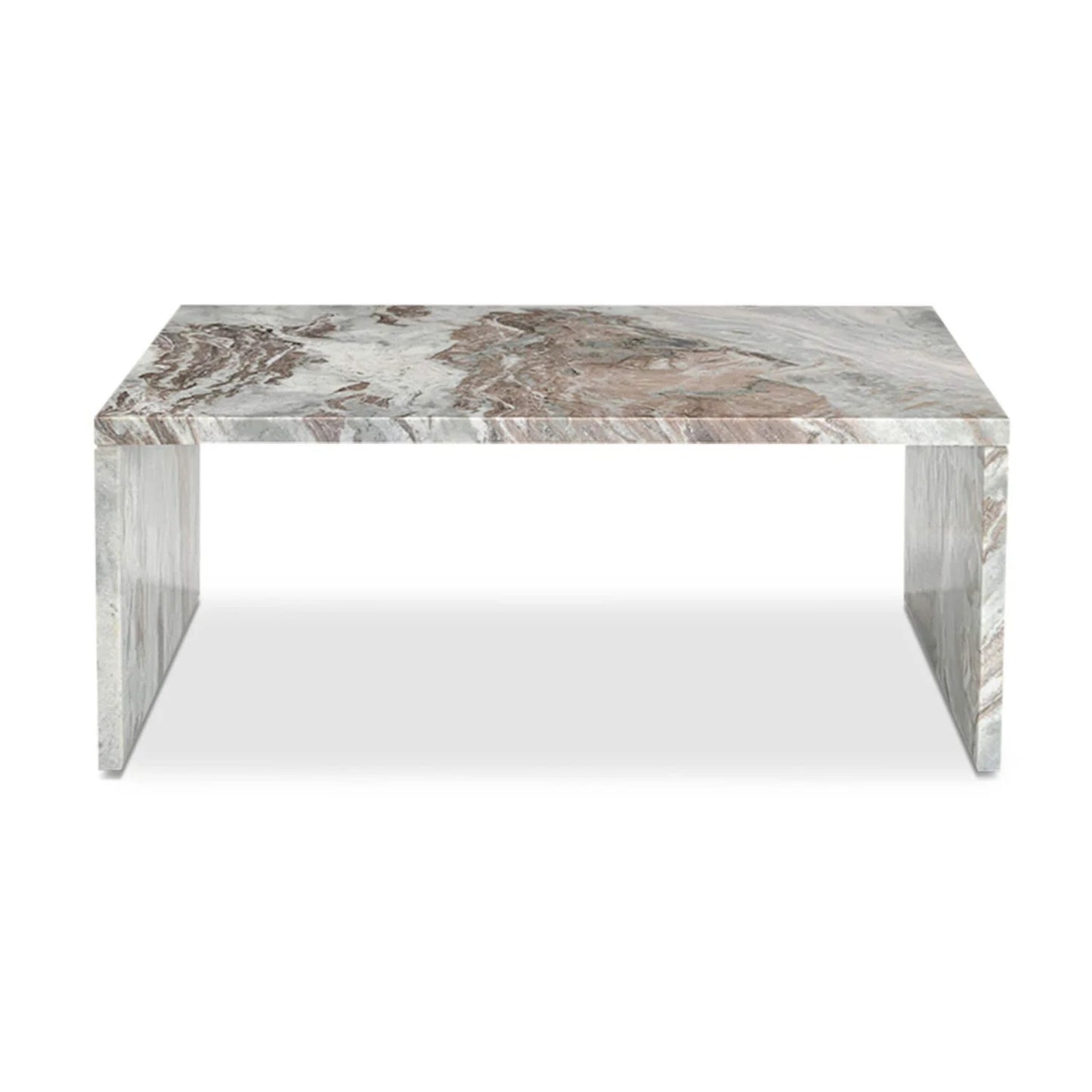 Luxury White Marble Rectangular Coffee Table Modern Italian Style for Villa