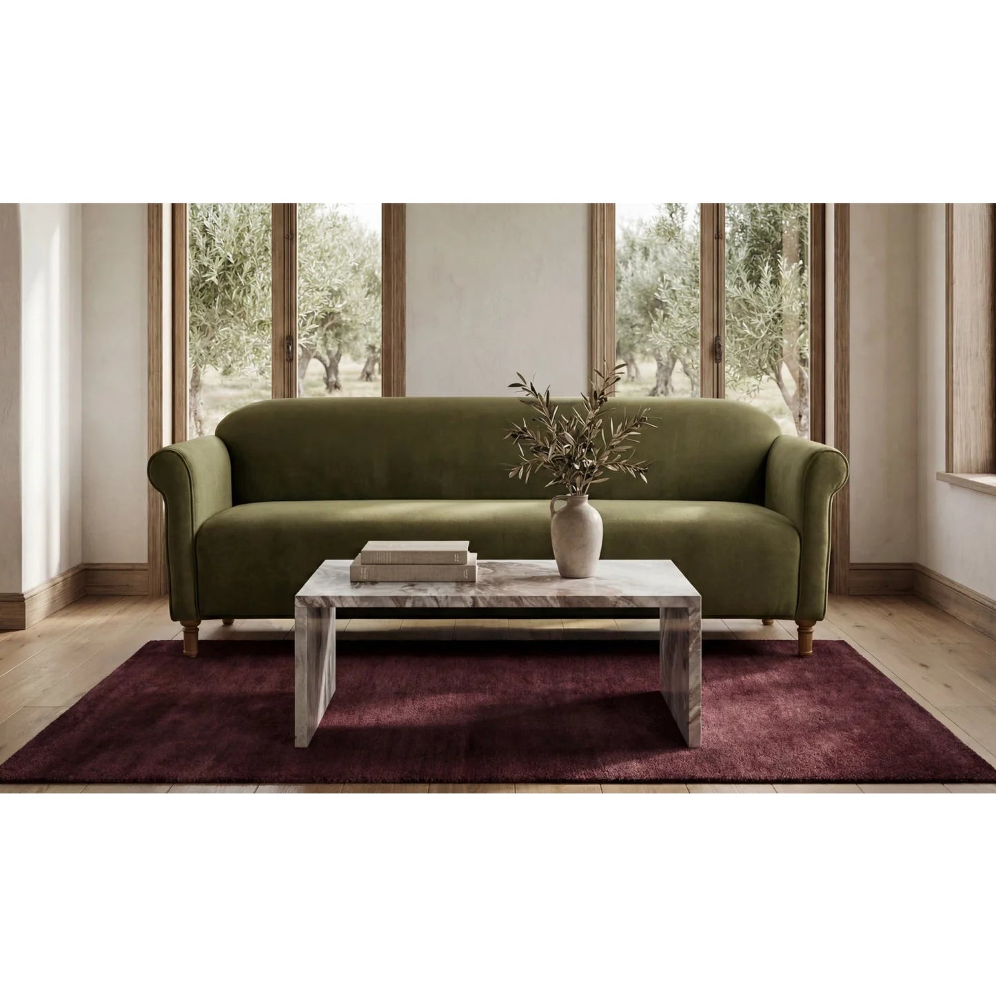 Luxury White Marble Rectangular Coffee Table Modern Italian Style for Villa