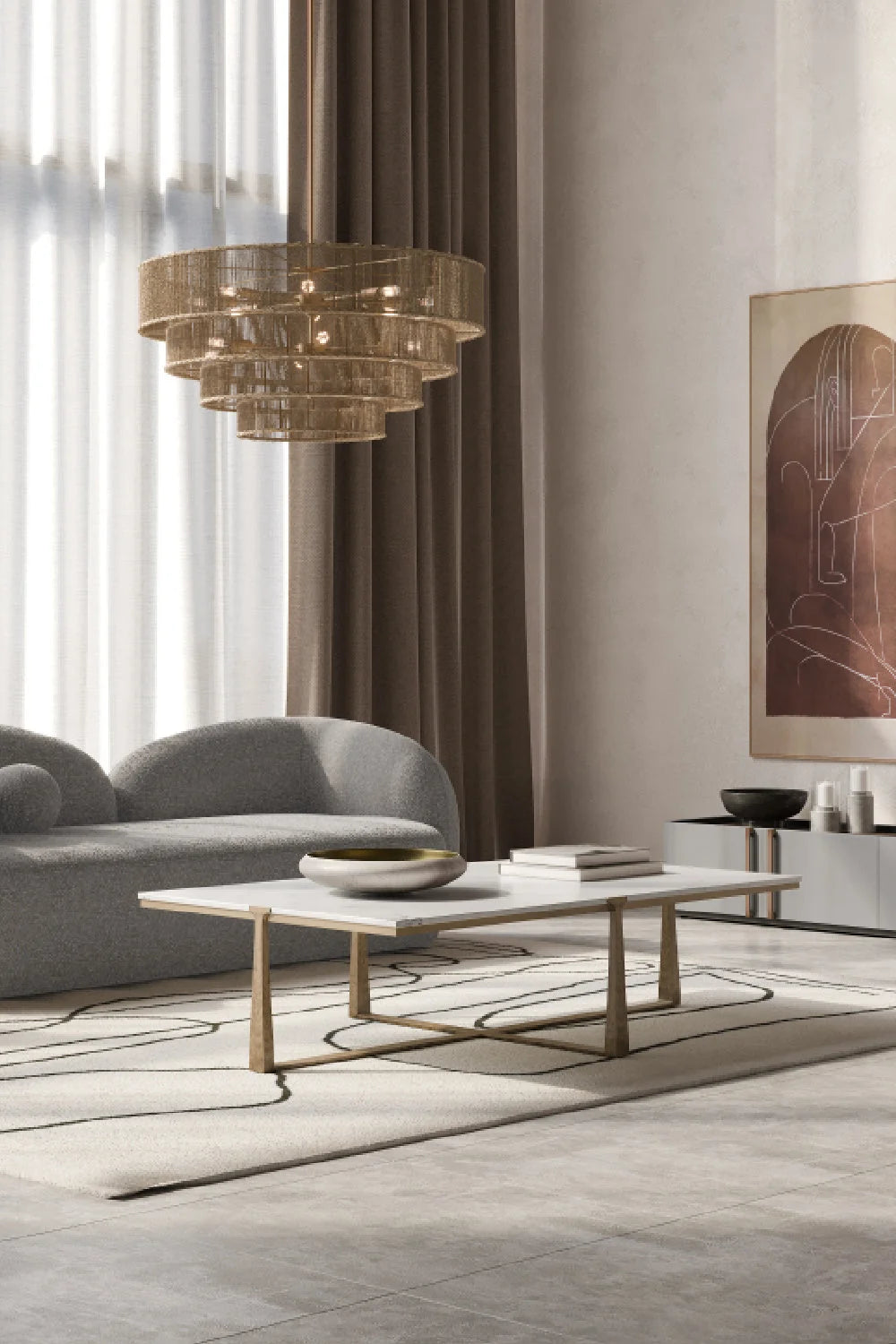 Luxury White Marble Rectangular Coffee Table Modern Italian Style for Villa