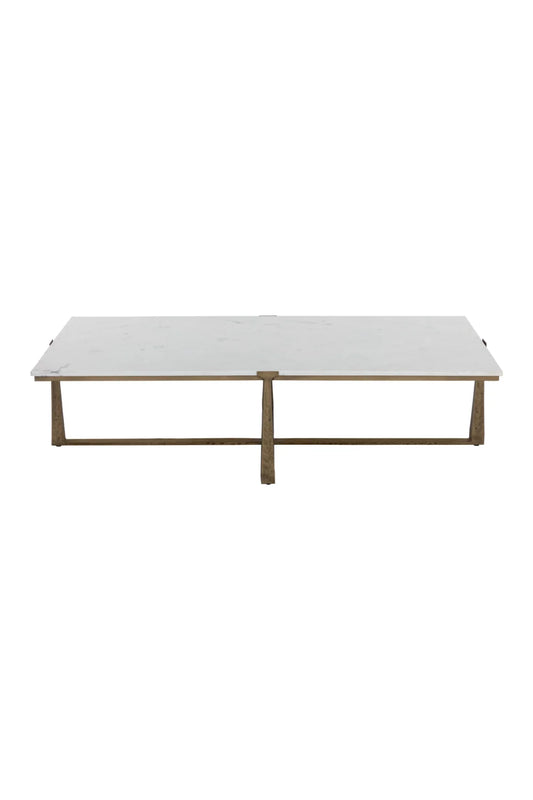 Luxury White Marble Rectangular Coffee Table Modern Italian Style for Villa