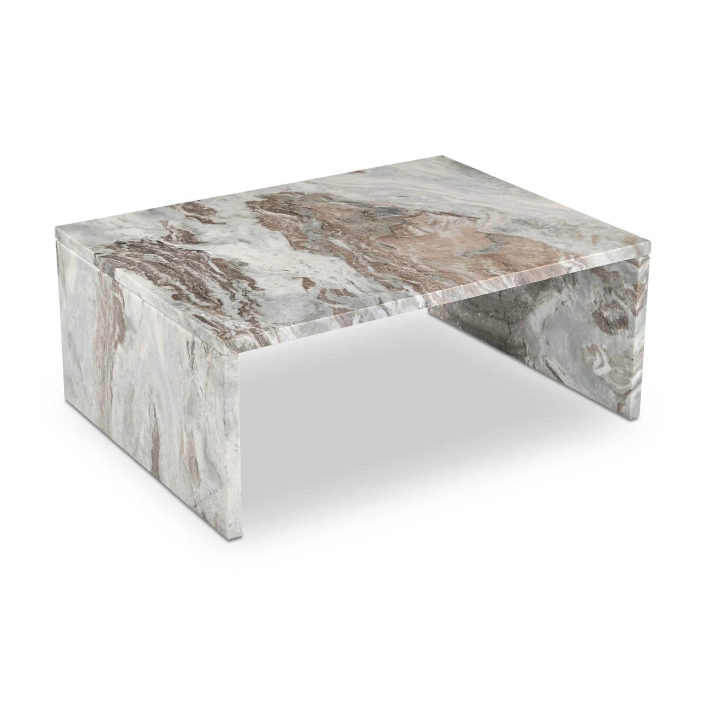 Luxury White Marble Rectangular Coffee Table Modern Italian Style for Villa