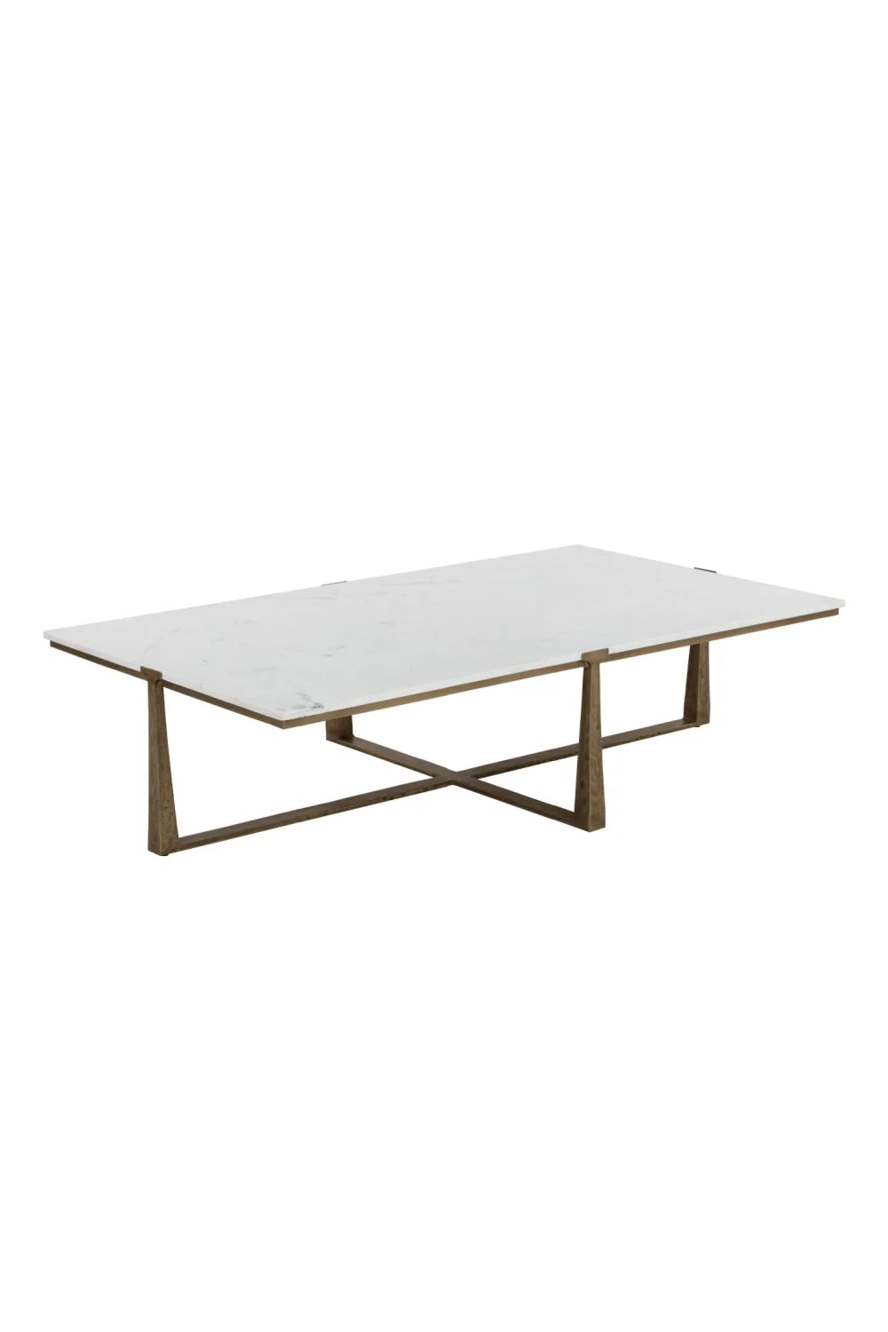 Luxury White Marble Rectangular Coffee Table Modern Italian Style for Villa