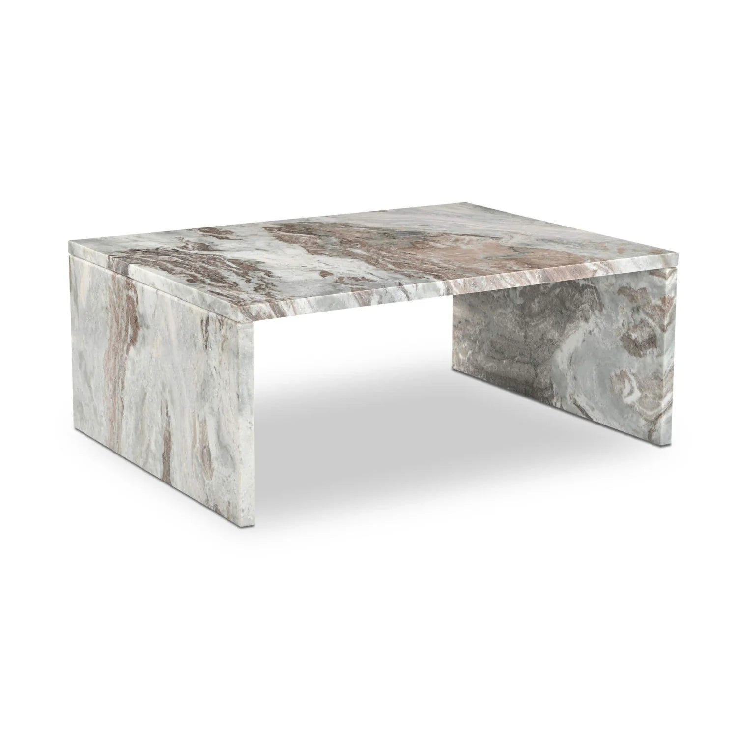 Luxury White Marble Rectangular Coffee Table Modern Italian Style for Villa