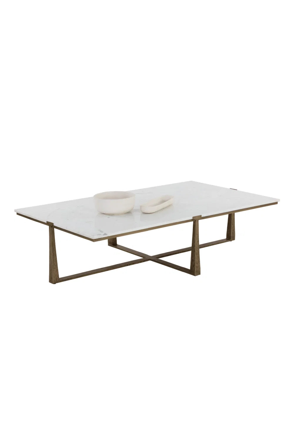 Luxury White Marble Rectangular Coffee Table Modern Italian Style for Villa