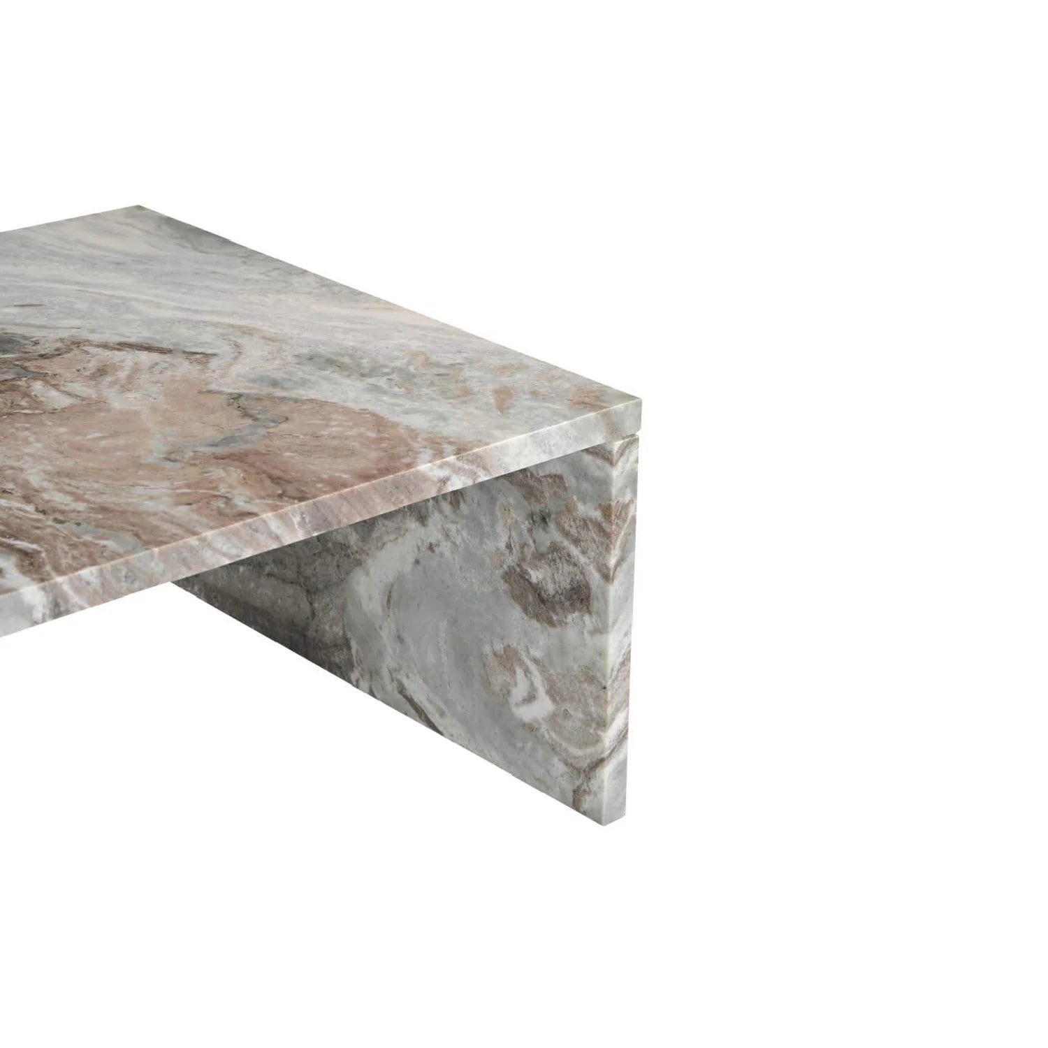 Luxury White Marble Rectangular Coffee Table Modern Italian Style for Villa