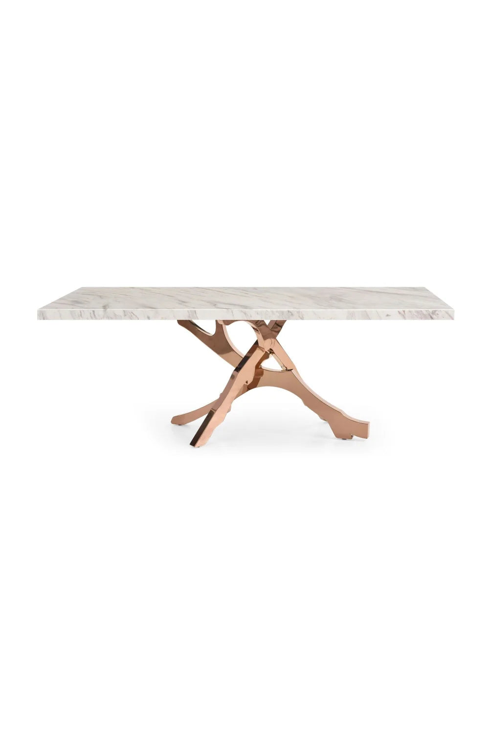 Luxury White Marble Rectangular Dining Table Modern Italian Style for Villa