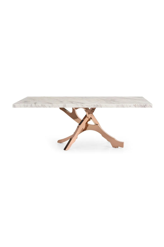Luxury White Marble Rectangular Dining Table Modern Italian Style for Villa