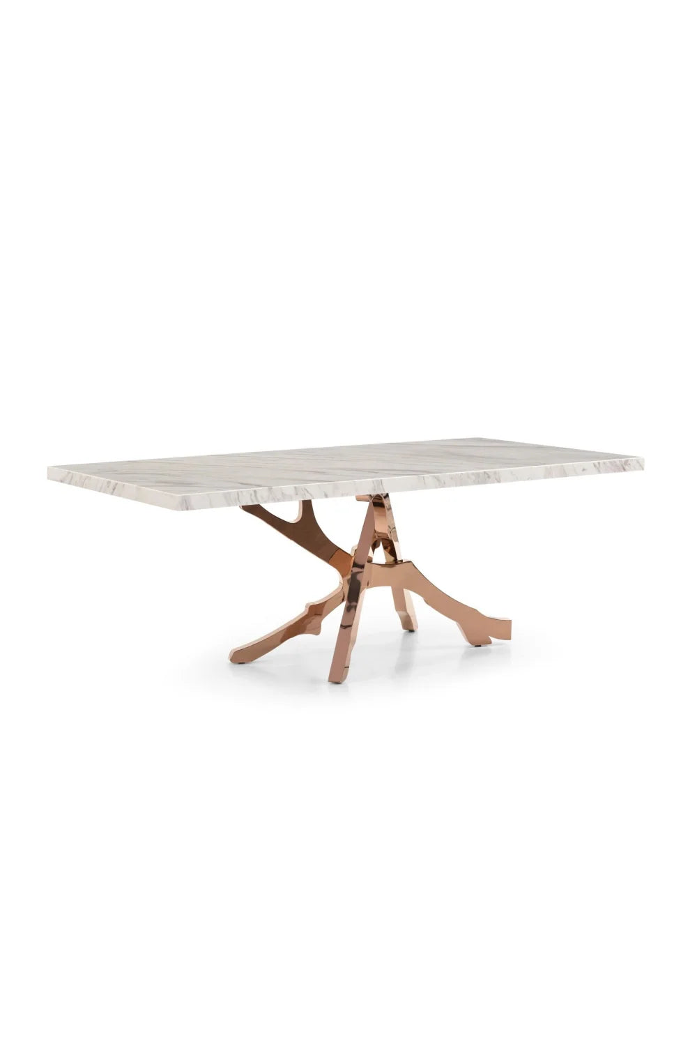 Luxury White Marble Rectangular Dining Table Modern Italian Style for Villa