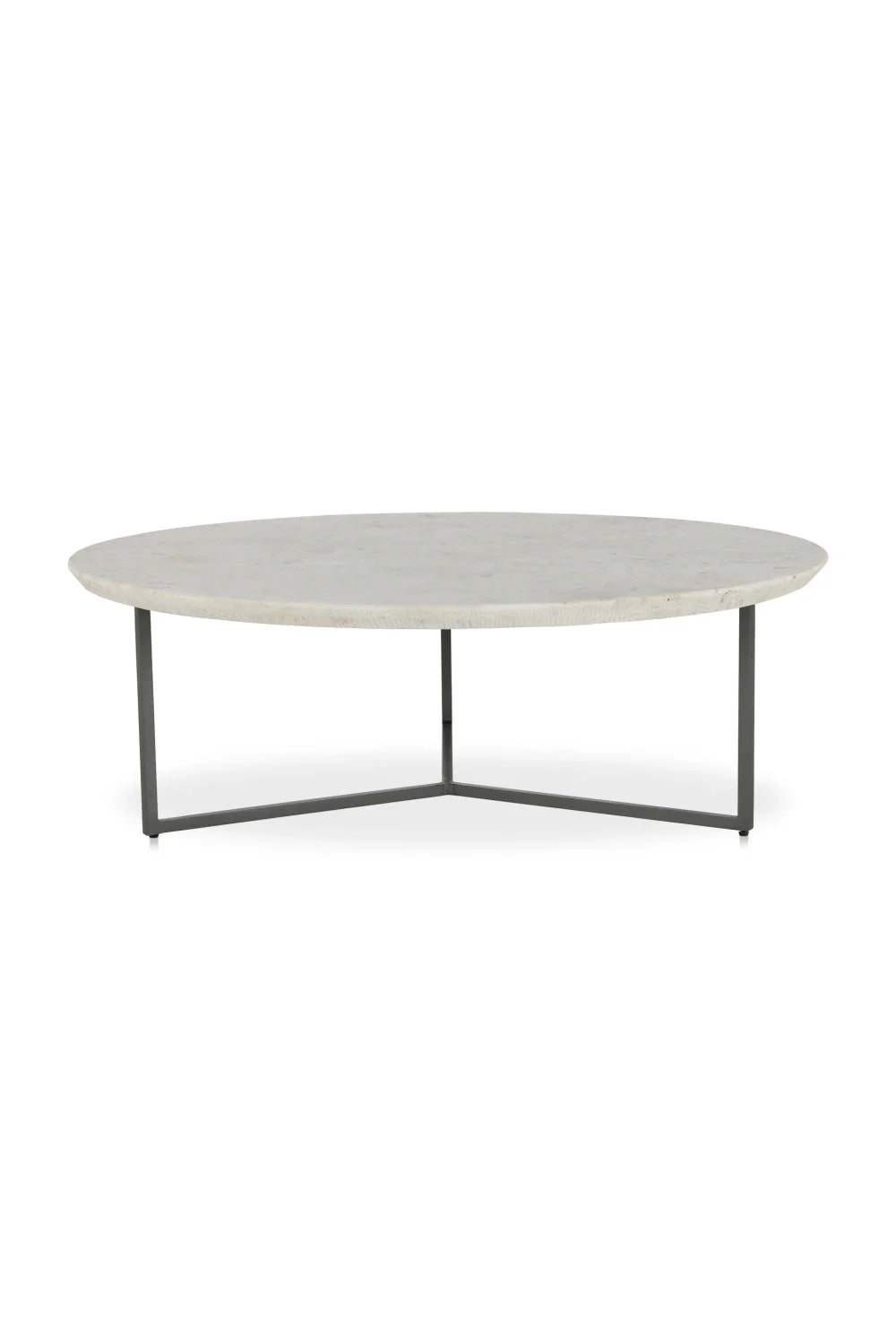 Luxury White Marble Round Coffee Table Modern Italian Style for Villa