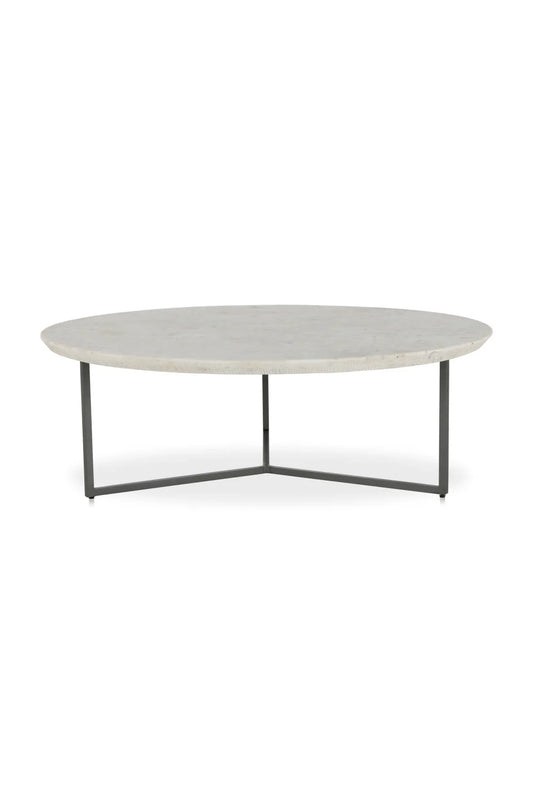 Luxury White Marble Round Coffee Table Modern Italian Style for Villa