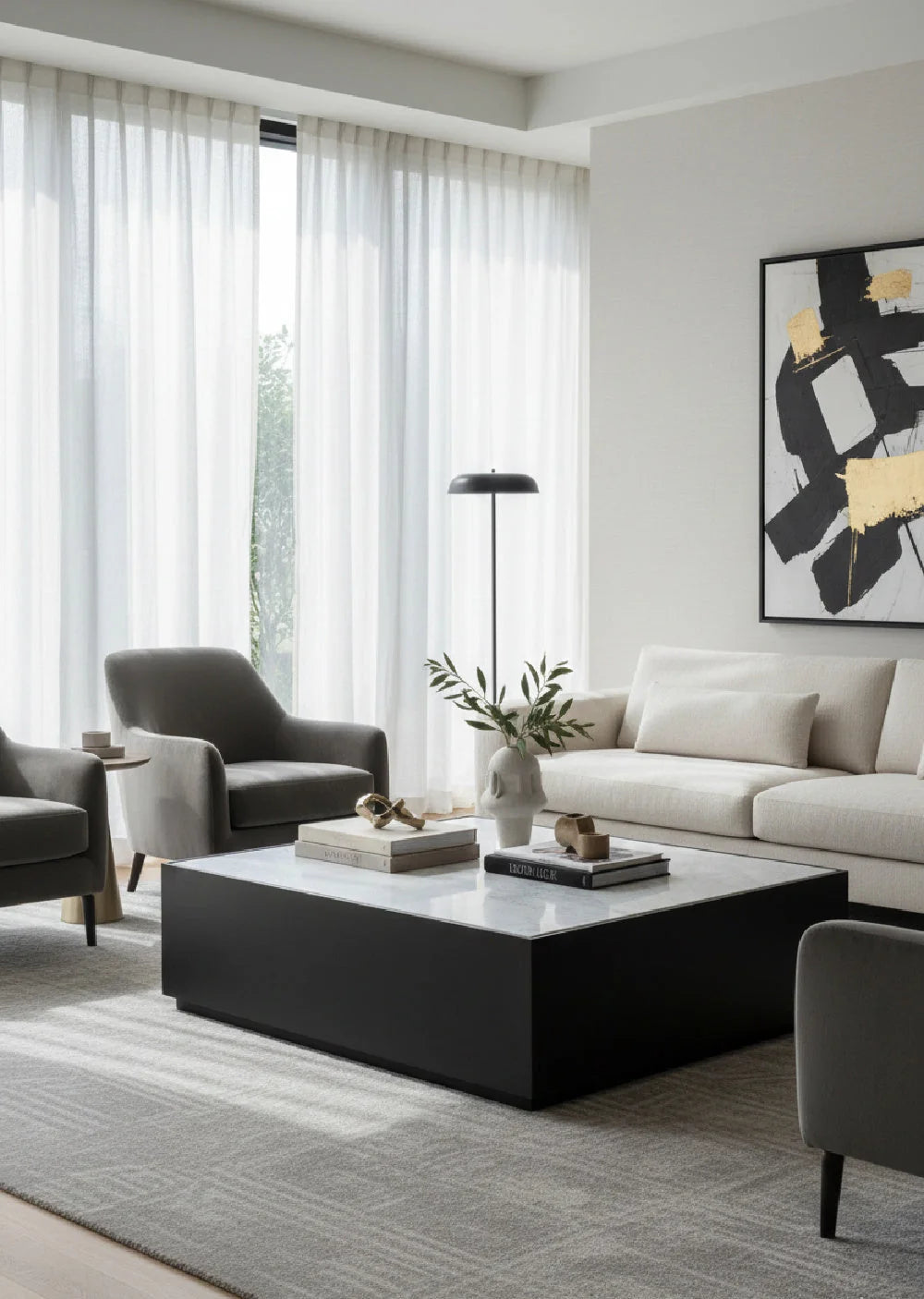 Luxury White Marble Square Coffee Table Modern Italian Style for Villa
