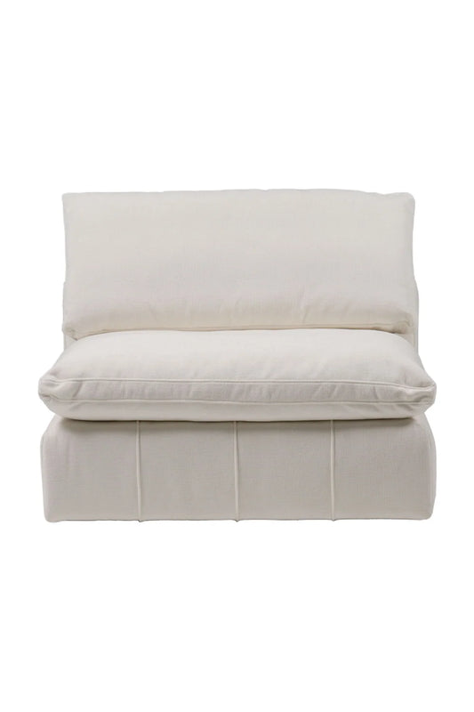 Luxury White Modular Armless Sofa Modern Italian Style for Villa