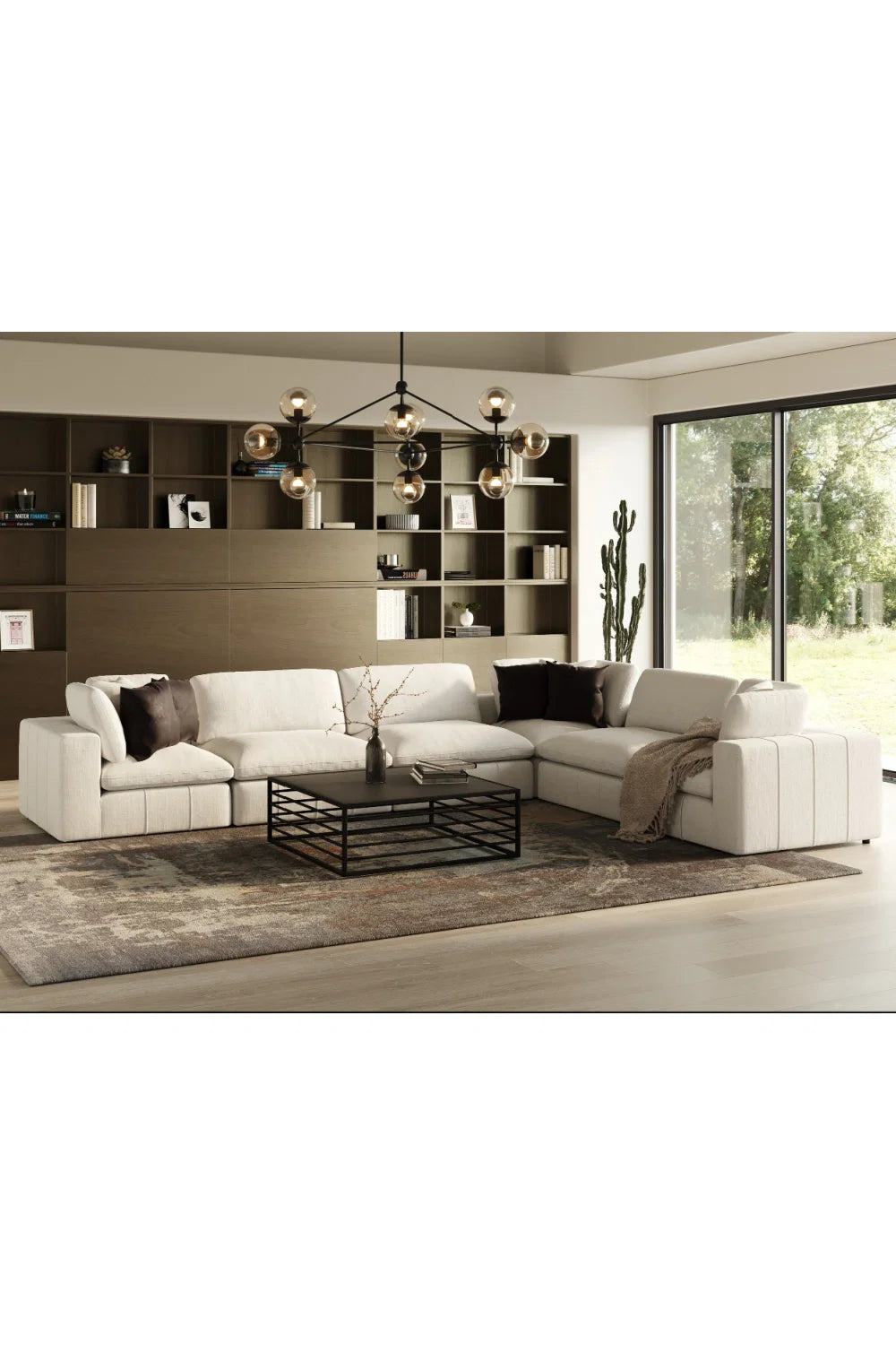 Luxury White Modular Armless Sofa Modern Italian Style for Villa