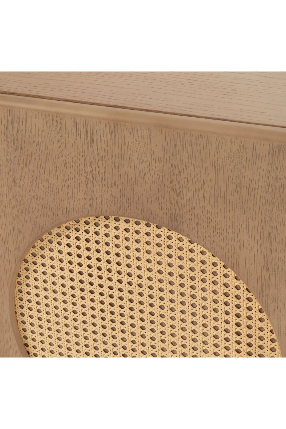 Luxury White Oak 3-Door Sideboard European Style for Villa