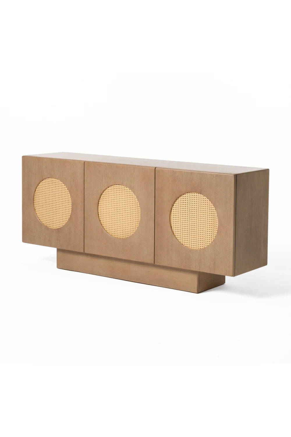 Luxury White Oak 3-Door Sideboard European Style for Villa