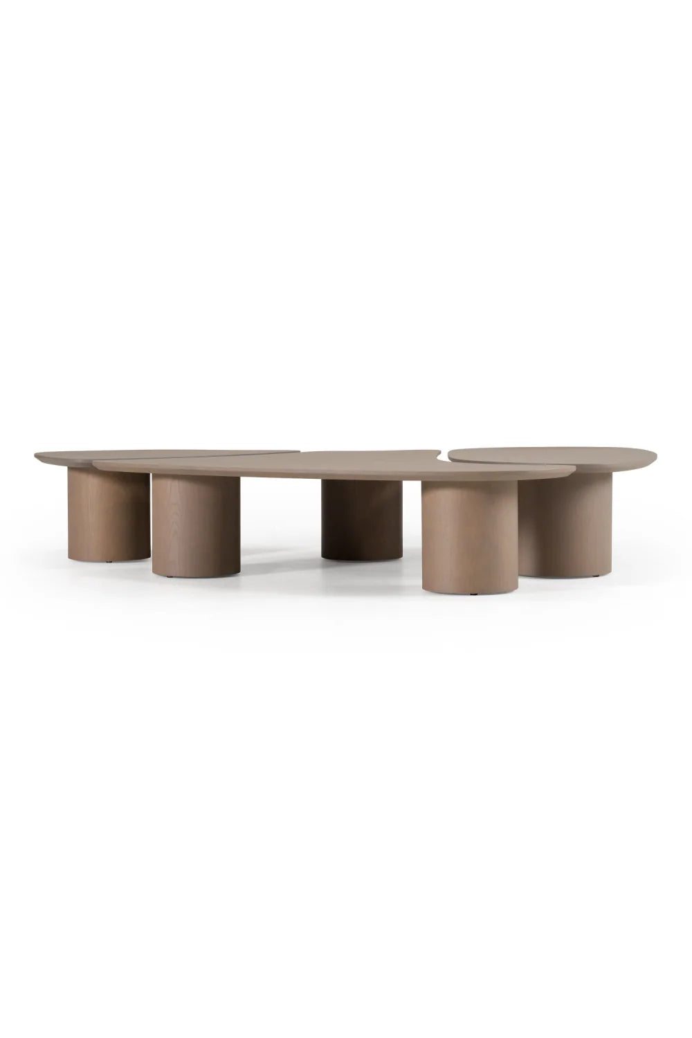 Luxury White Oak Nesting Coffee Table Modern Italian Style for Villa