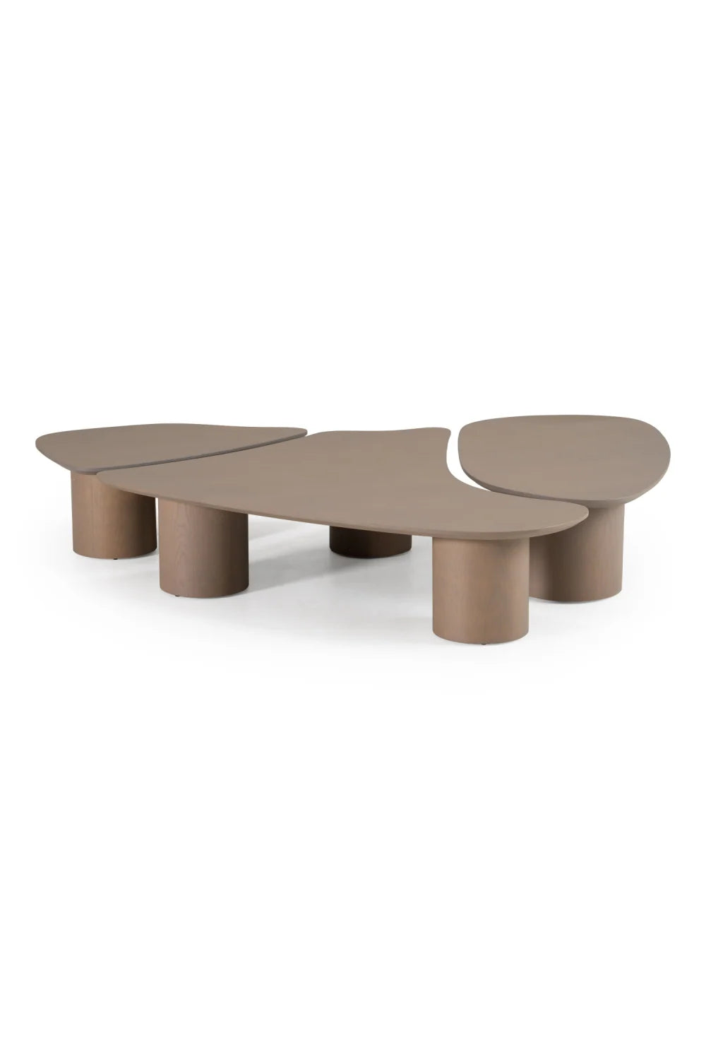 Luxury White Oak Nesting Coffee Table Modern Italian Style for Villa