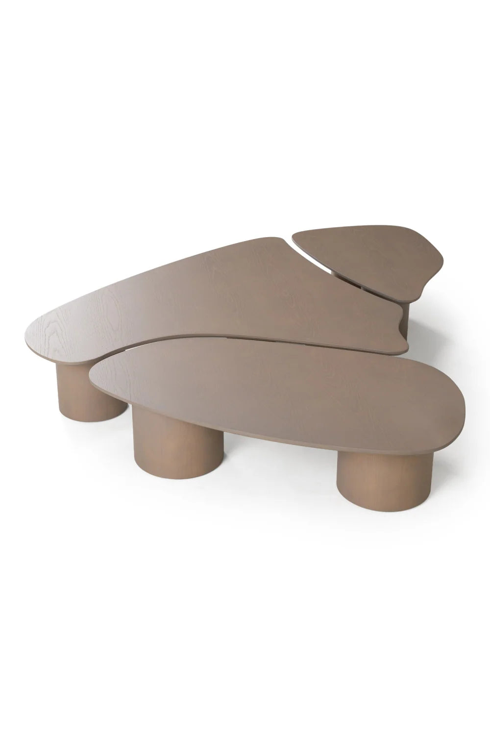 Luxury White Oak Nesting Coffee Table Modern Italian Style for Villa
