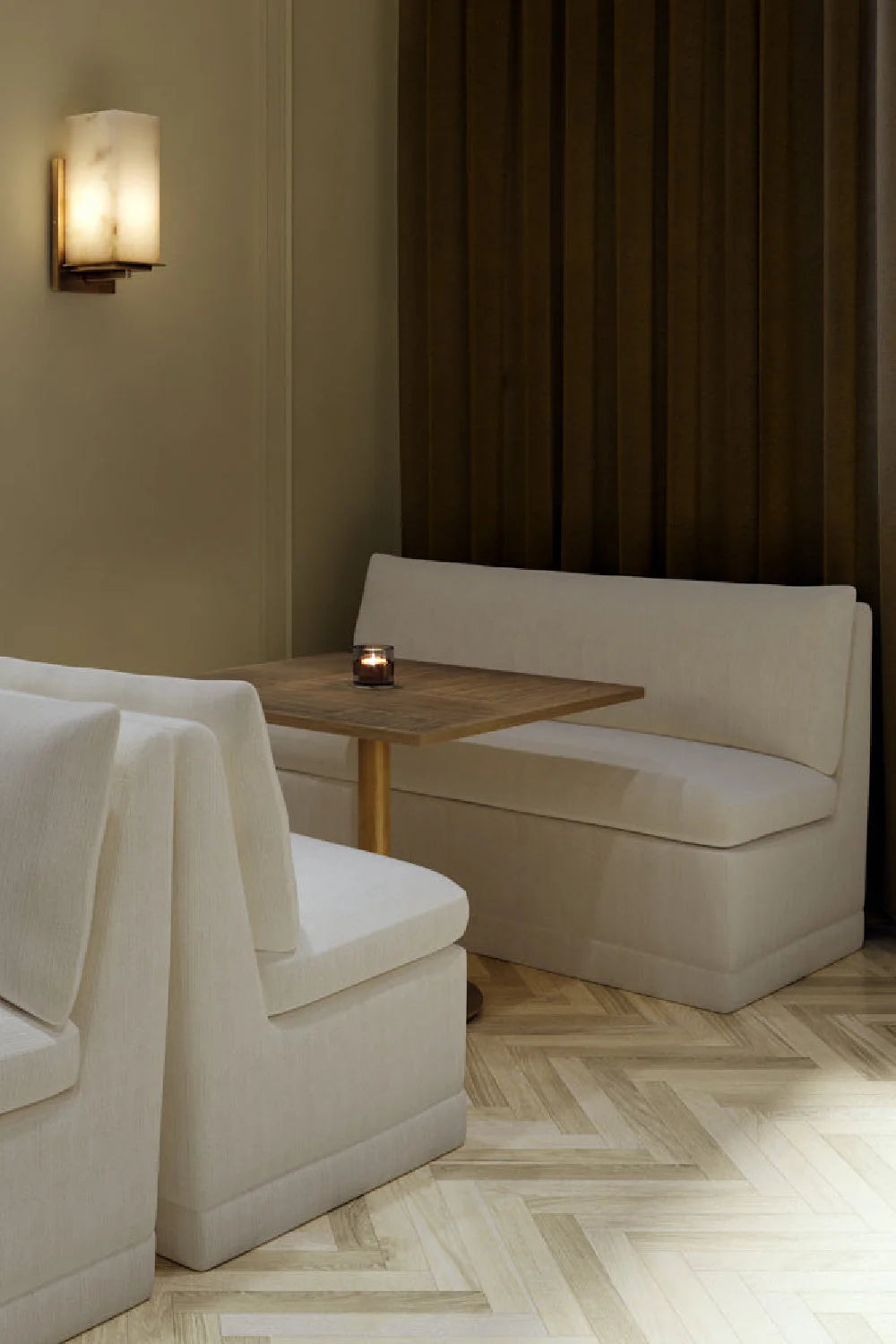 Luxury White Rectangular Banquette European Style for Villa