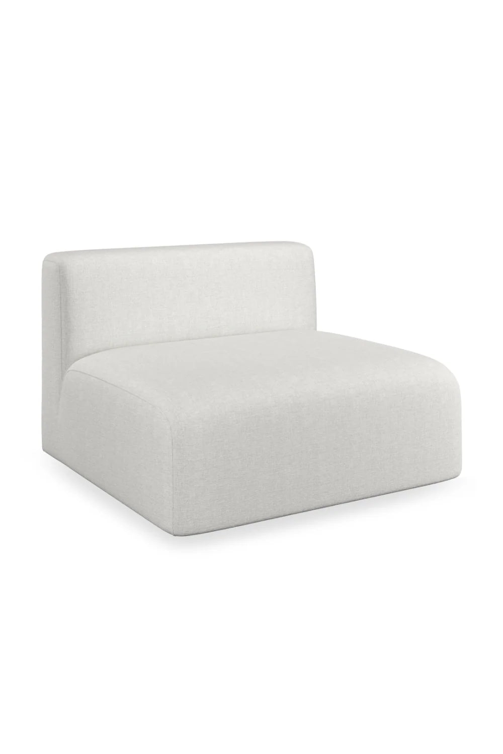 Luxury White Ribbed Linen Modular Lounge Chair Modern Italian Style for Villa