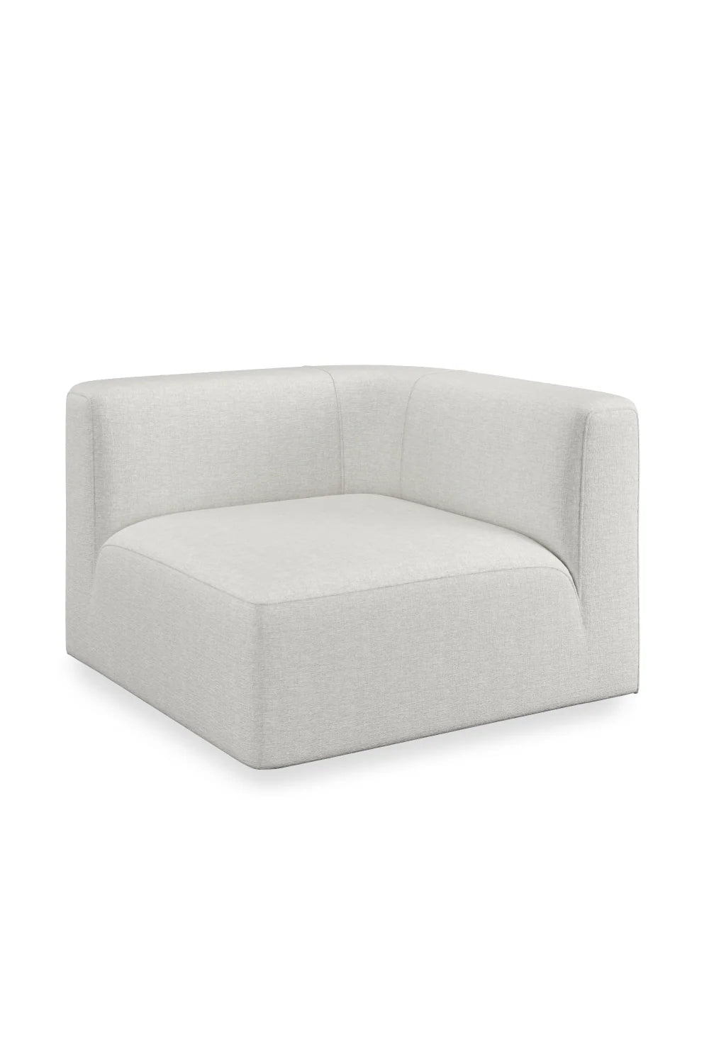 Luxury White Ribbed Linen Modular Lounge Chair Modern Italian Style for Villa
