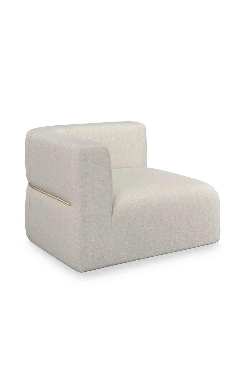 Luxury White Ribbed Linen Modular Lounge Chair Modern Italian Style for Villa