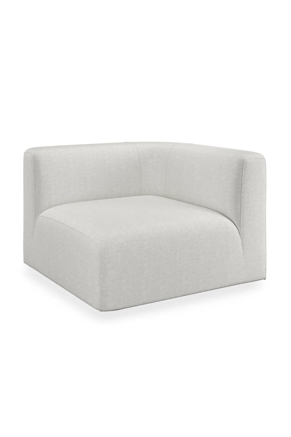 Luxury White Ribbed Linen Modular Lounge Chair Modern Italian Style for Villa
