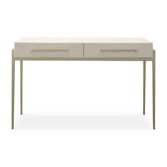 Luxury White Shagreen 2-Drawer Modern Desk European Style for Villa