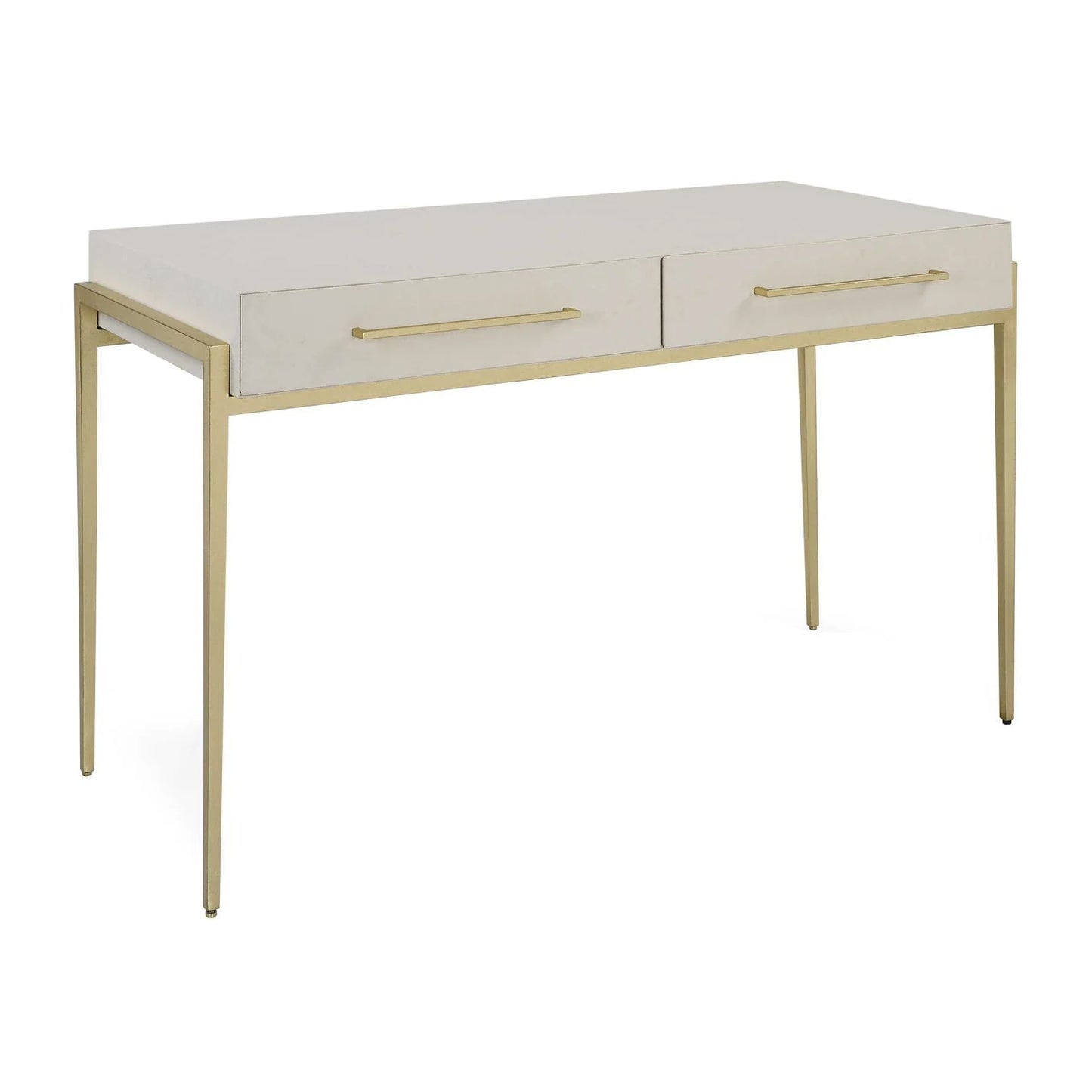 Luxury White Shagreen 2-Drawer Modern Desk European Style for Villa
