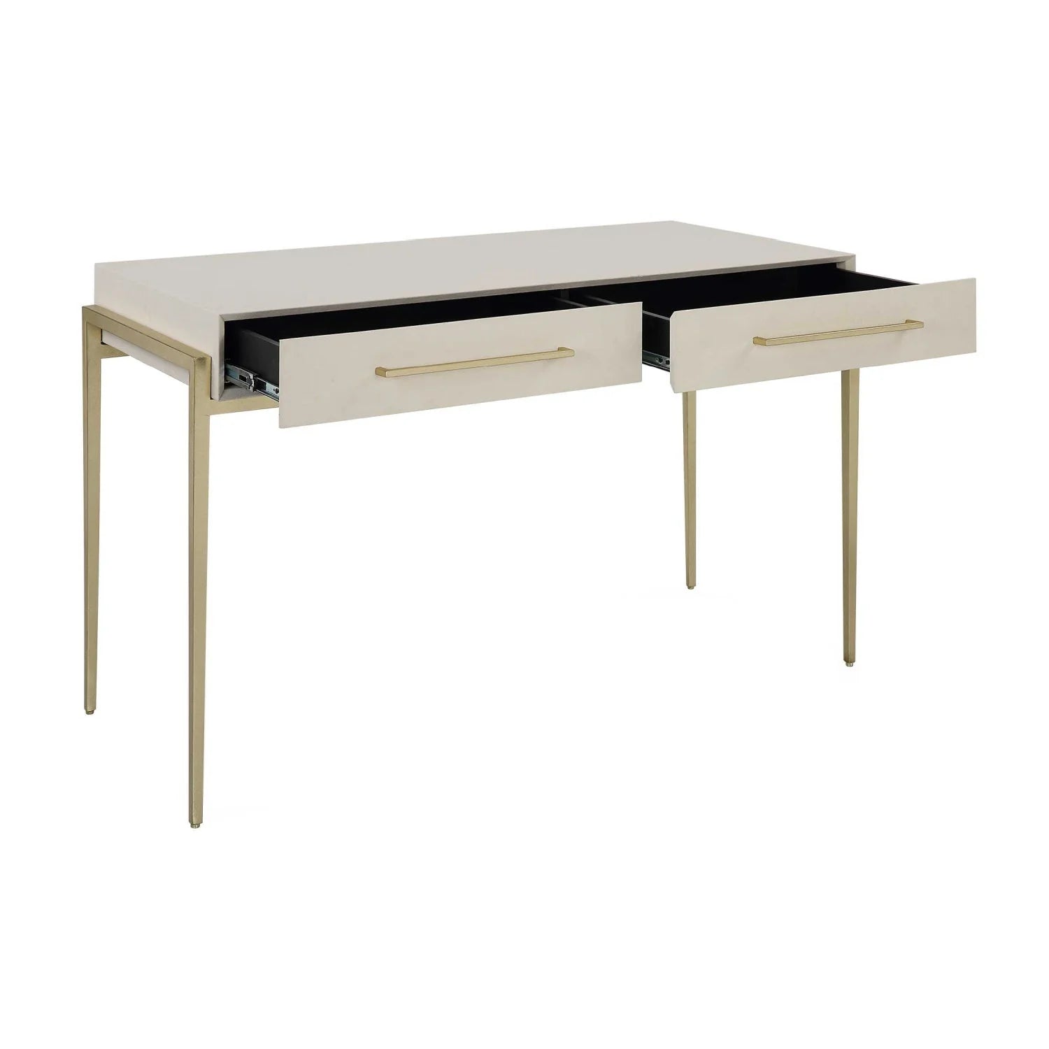 Luxury White Shagreen 2-Drawer Modern Desk European Style for Villa